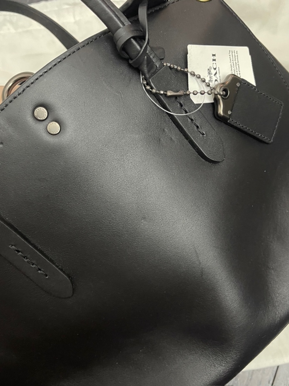 Coach Cooper Carryall 22821 Black Leather Satchel Tote Crossbody No Strap w/tag - Picture 3 of 16
